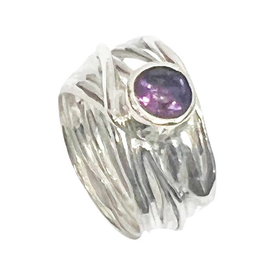 Amethyst and Sterling Silver Ring  - Divine Protection