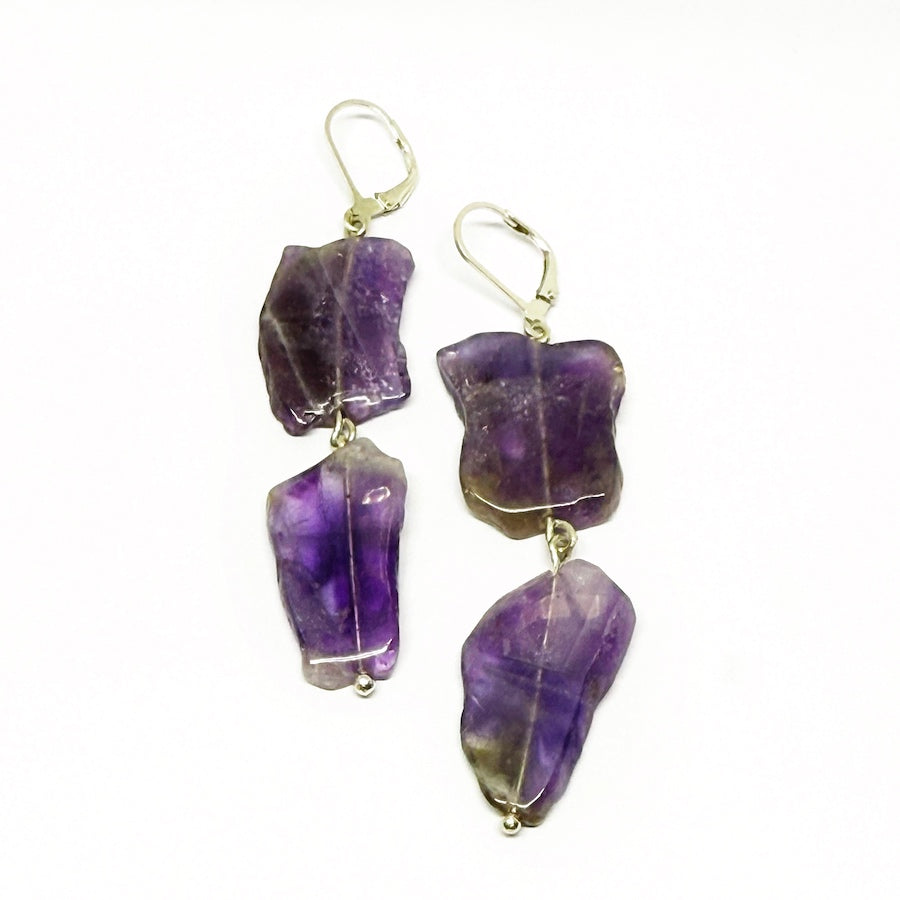 Amethyst earrings in sterling silver