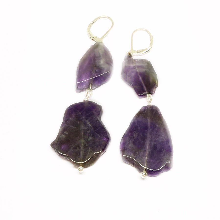 Amethyst earrings in sterling silver