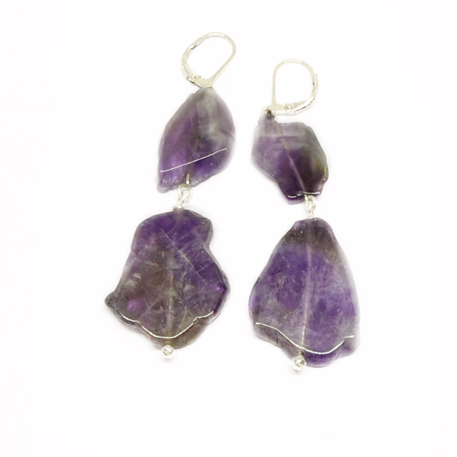 Amethyst earrings in sterling silver