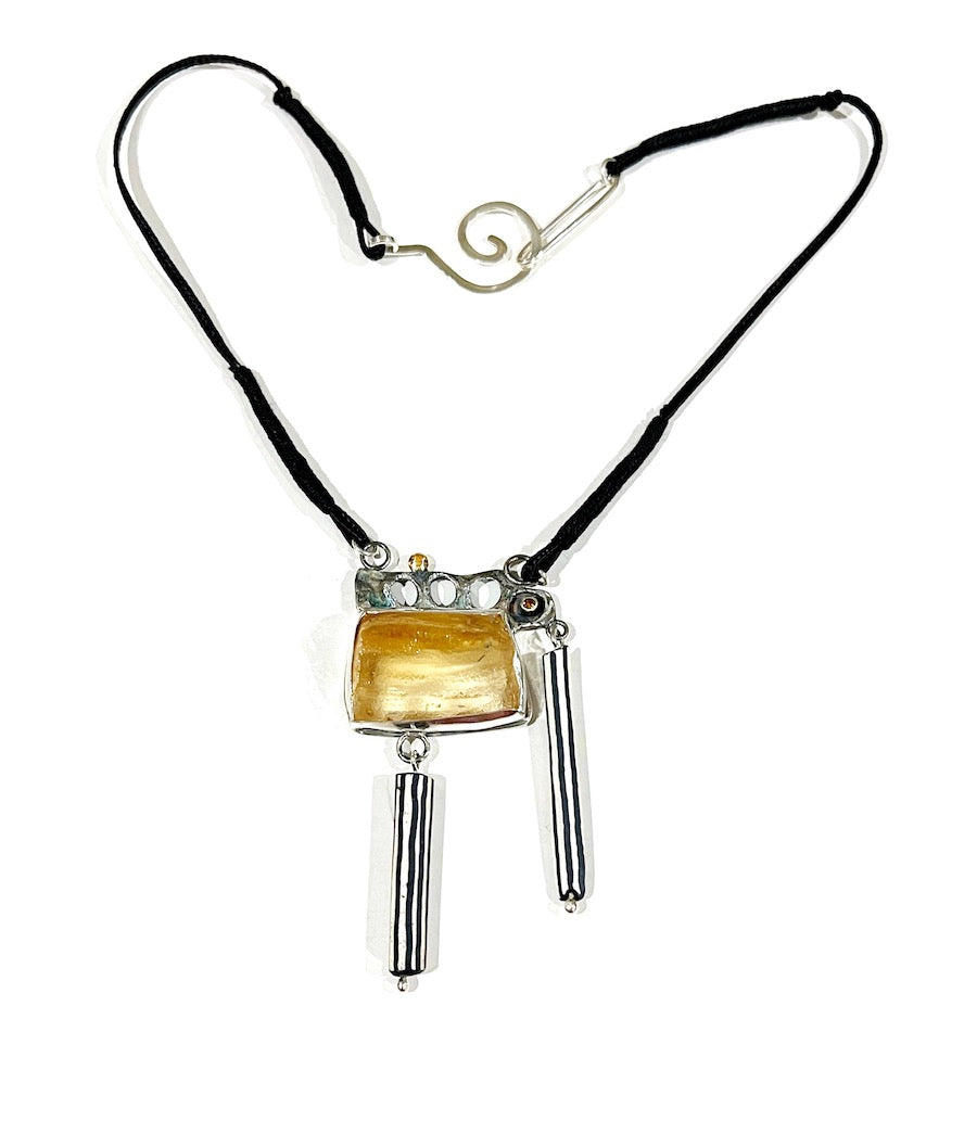 Earth Relics Collection - Sterling Silver and Amber Pendant - Carried Forward