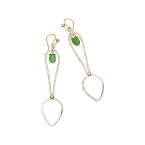 Sterling silver, 9ct Gold, Gold Filled with Chrysoprase Earrings - Flow