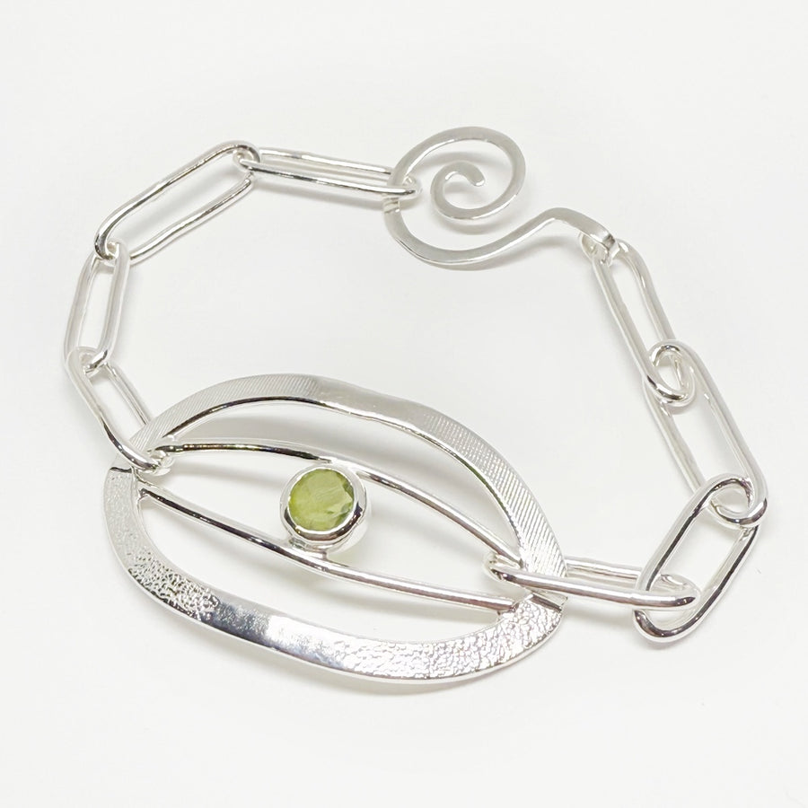 Peridot and sterling silver bracelet