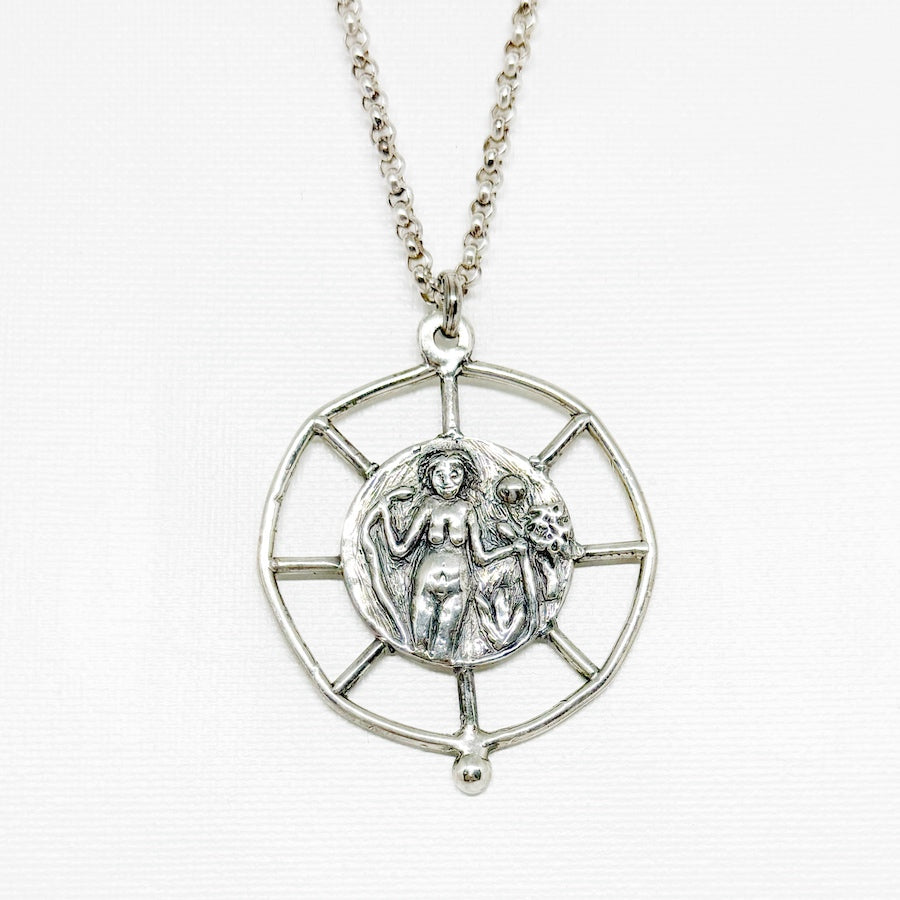 Solid sterling silver Goddess pendant