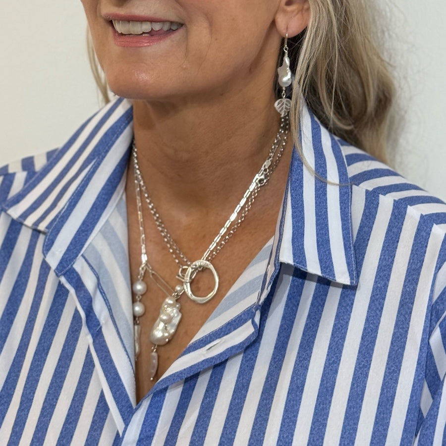 Versatile fresh water pearl pendant in sterling silver