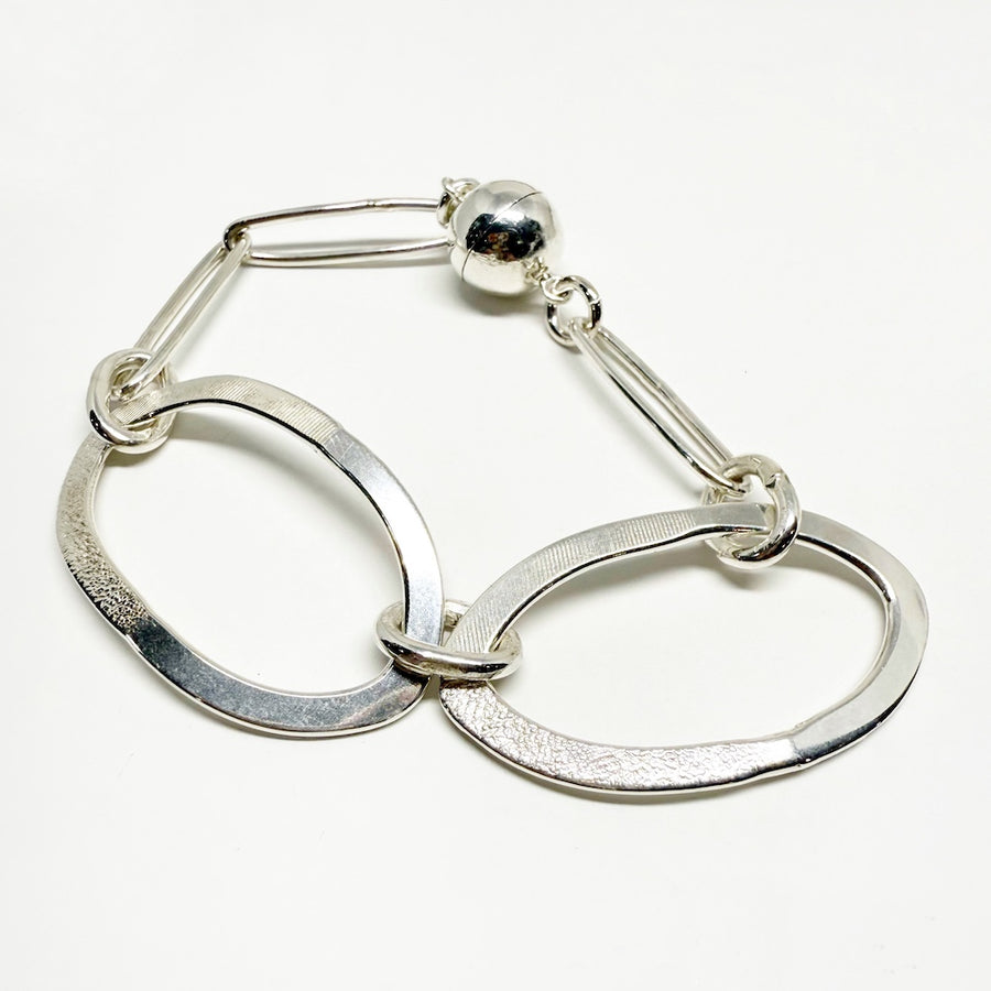 Solid sterling silver linked bracelet