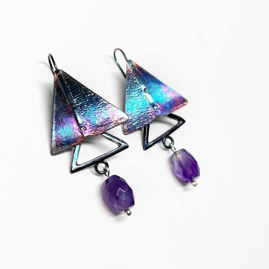 Sterling Silver and Amethyst earrings - Sailing on Purple Horizon