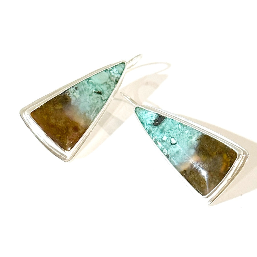 Chrysocolla and sterling silver earrings