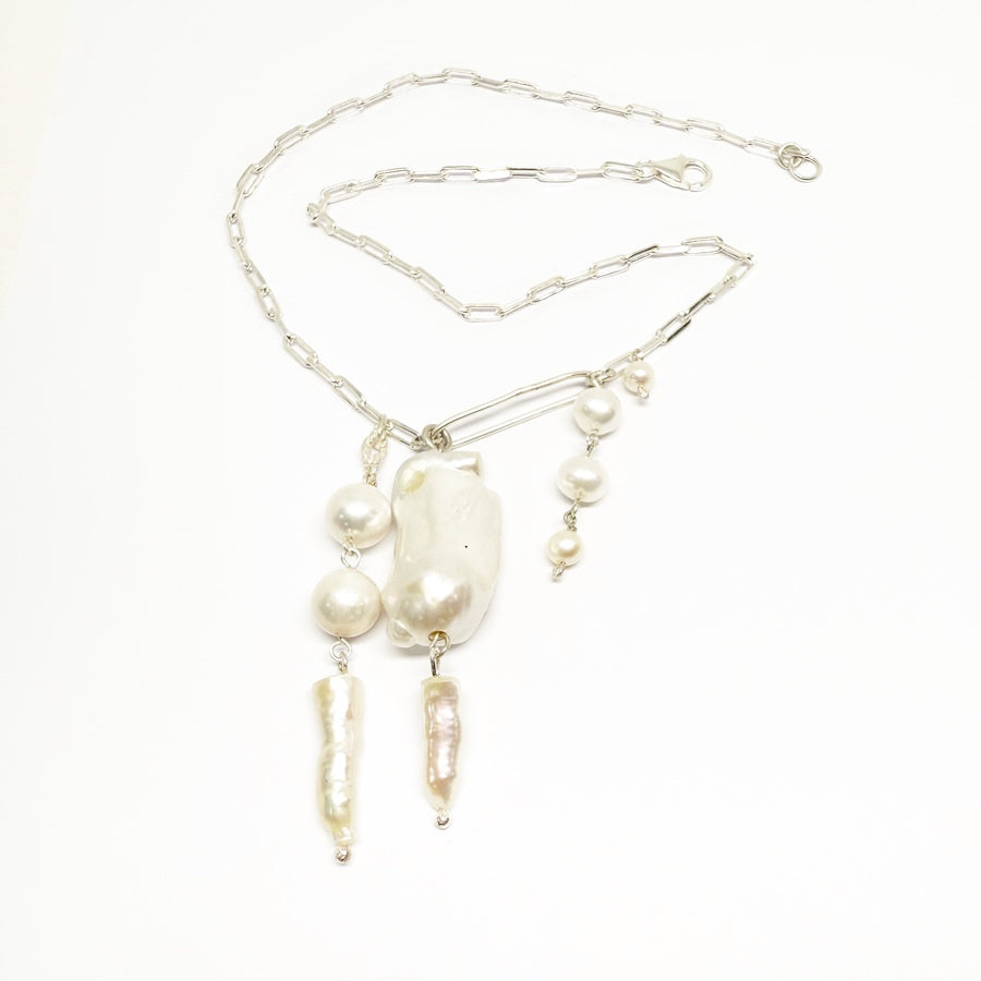 Versatile fresh water pearl pendant in sterling silver