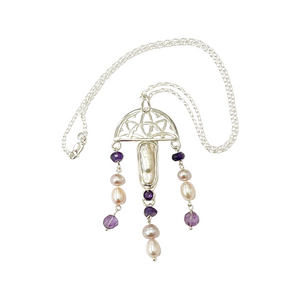 Amethyst and Pearls and Sterling Silver Pendant - Priestess