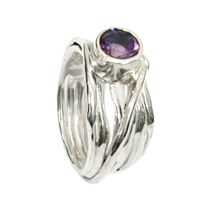 Amethyst and Sterling Silver Ring  - Divine Protection