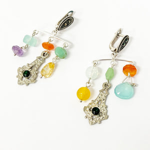 Handmade gemstone earrings Party Moments- - Burst
