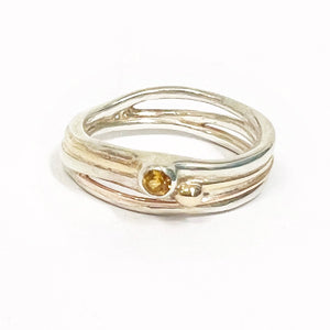 Ring in sterling silver and 9ct rose and yellow gold with Citrine - Abundant