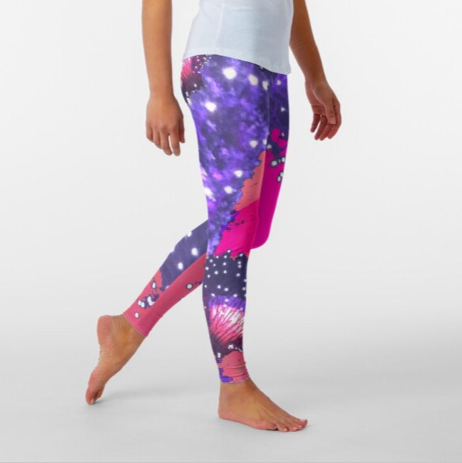 Designer Leggings - Hot Purple Explosion