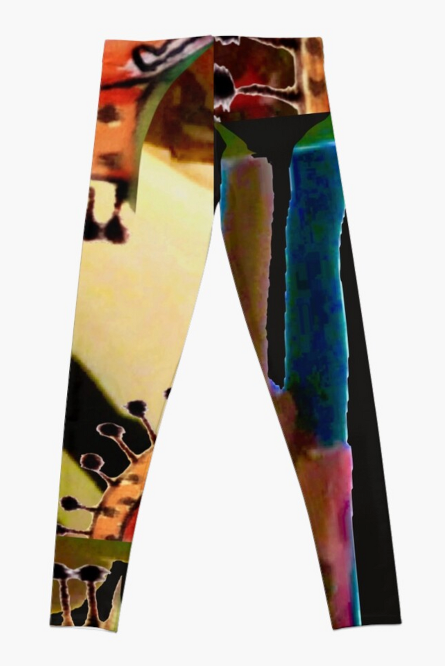 Designer Leggings - Field Thistle In Black