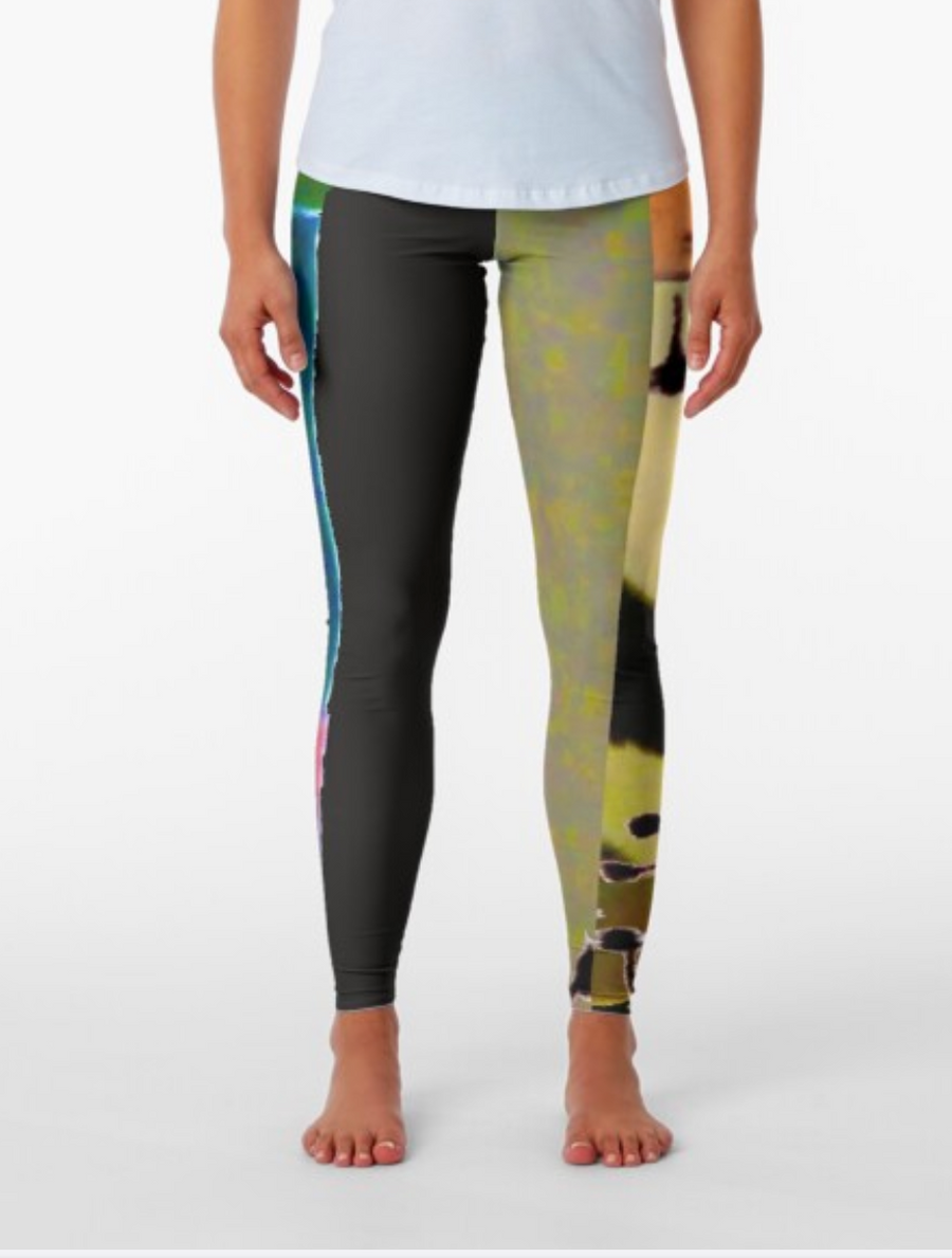 Designer Leggings - Field Thistle In Black