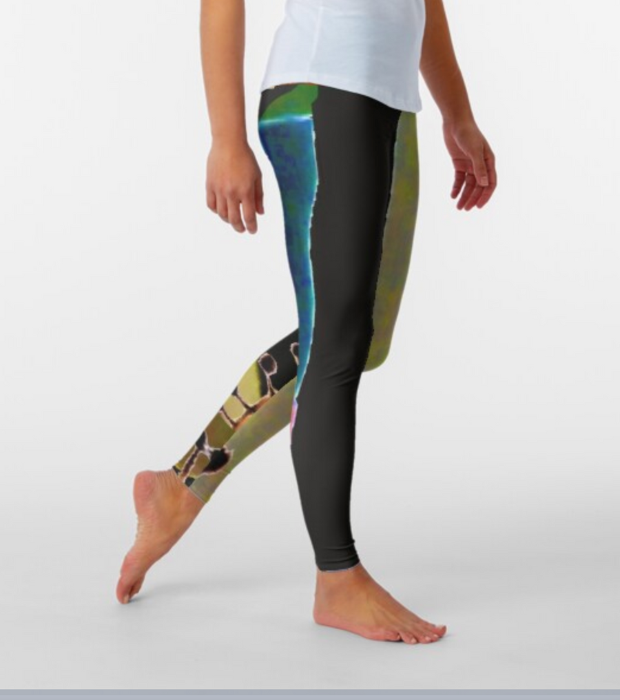 Designer Leggings - Field Thistle In Black