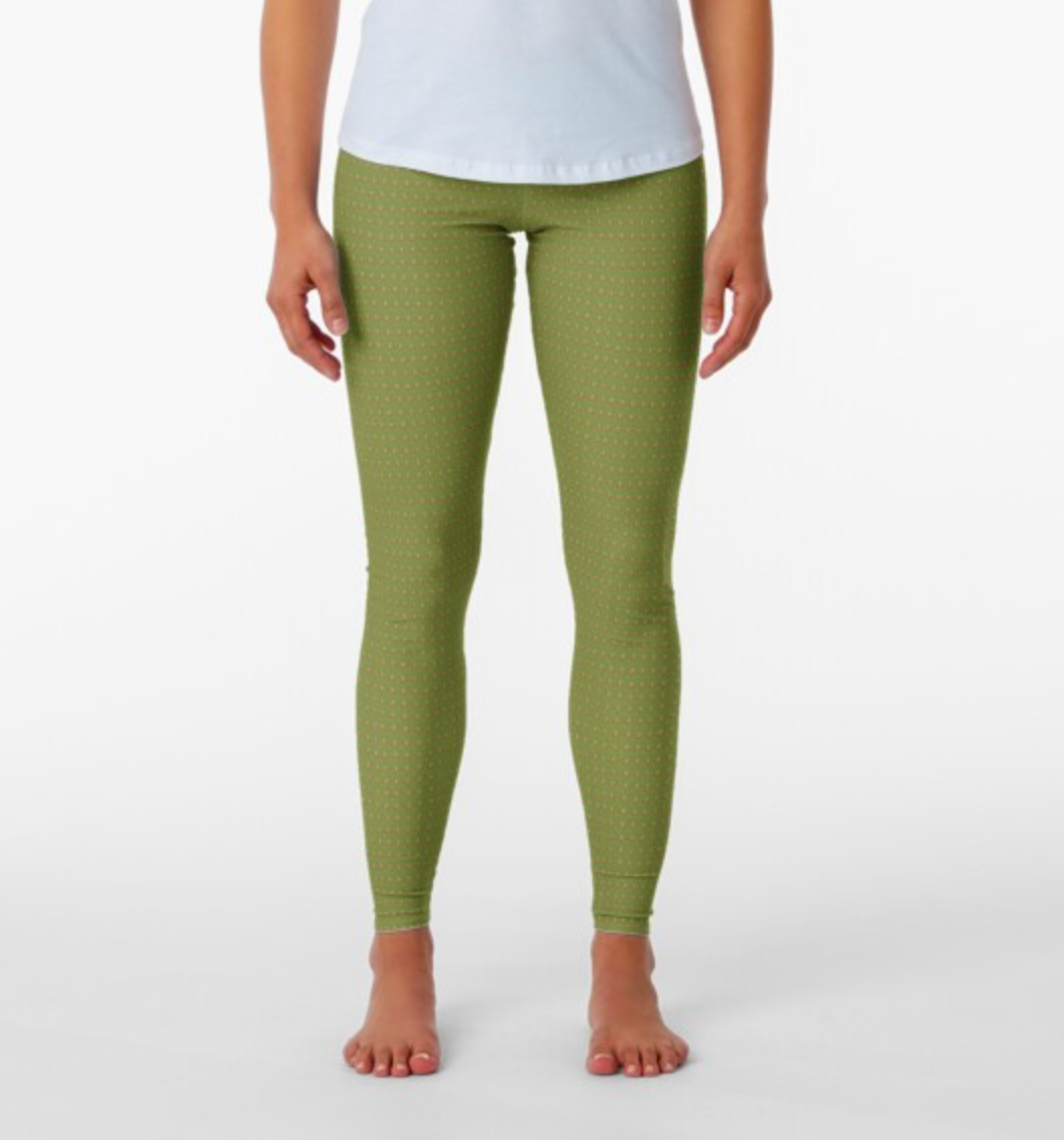 Designer Leggings  - Green Fig