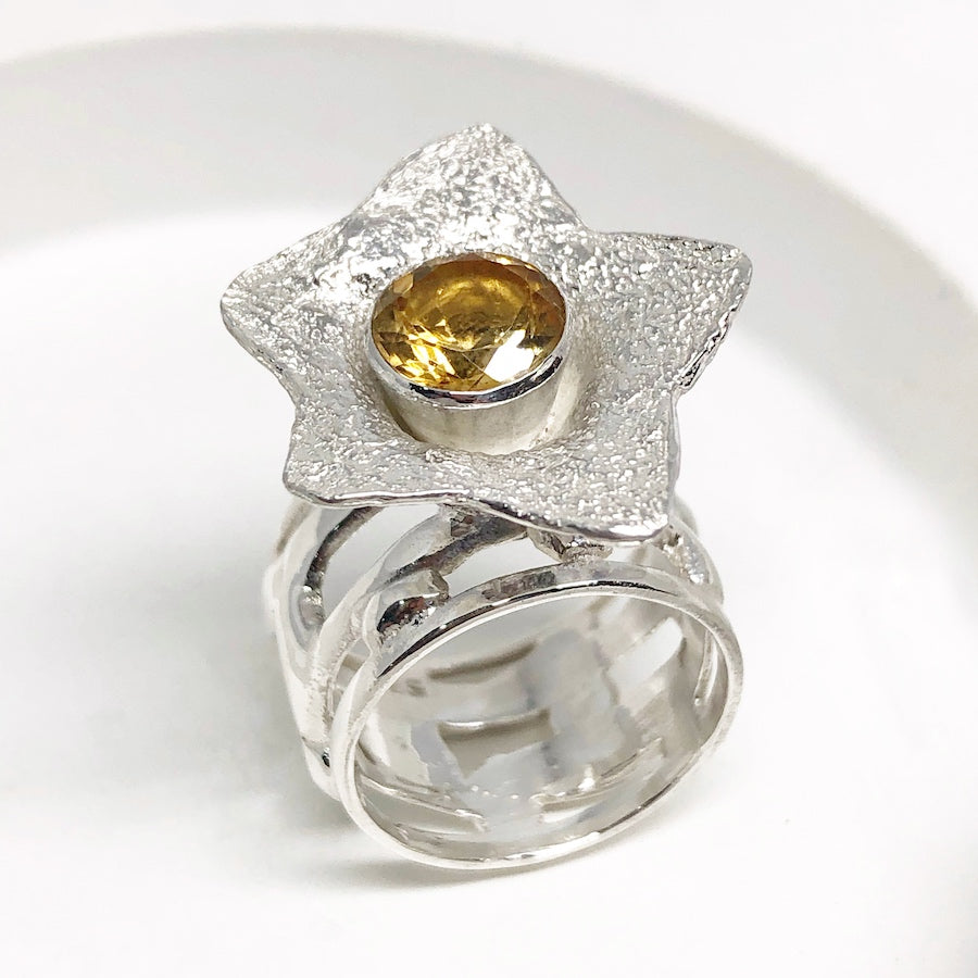 Sunshine - Ring Solid sterling silver and Citrine Ring