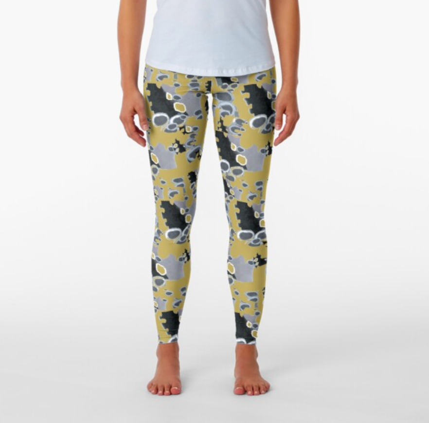 Designer Leggings - Mustard Jigsaw