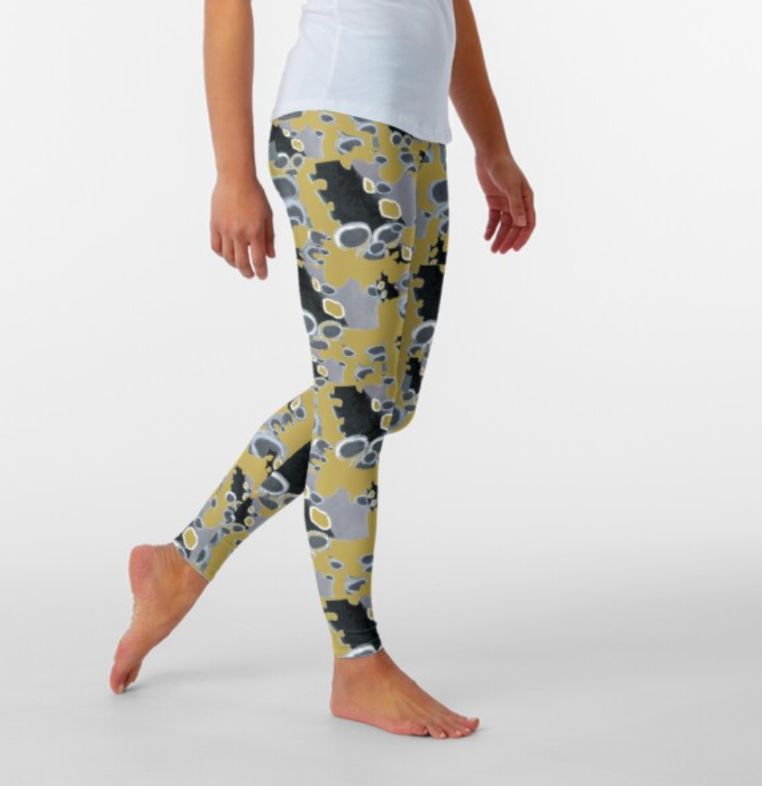 Designer Leggings - Mustard Jigsaw