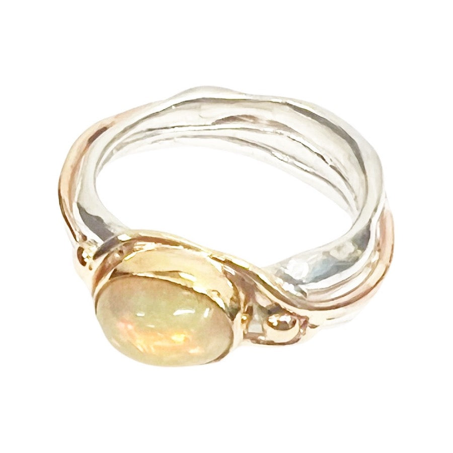 Opal & Sterling Silver and 9ct Gold Ring by Nanshe - New Galaxy with Jo