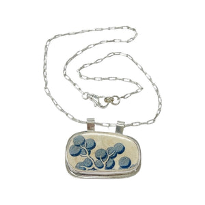 19th Century Pottery Chard Pendant in Sterling Silver - Plum Pine