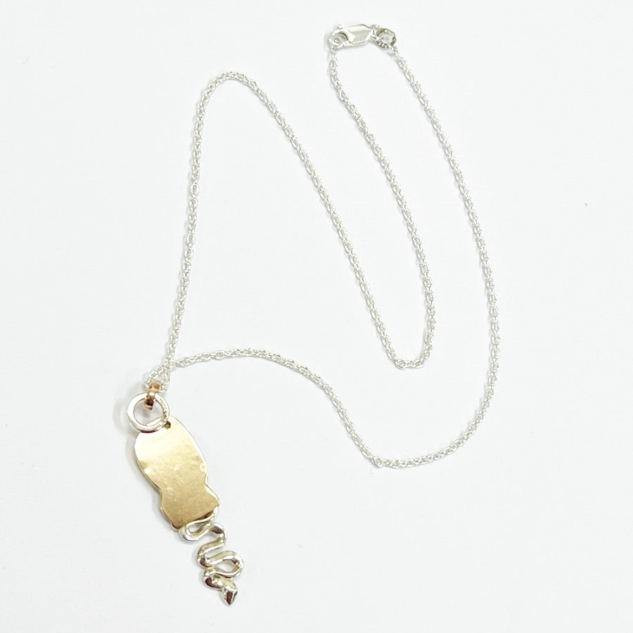 Opal Pendant -9ct yellow gold and sterling silver -Snake