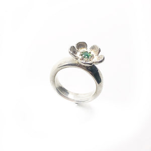 Sterling Silver and Australian Blue Green Sapphire Ring - Essence of Tea tree