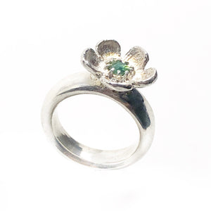 Sterling Silver and Australian Blue Green Sapphire Ring - Essence of Tea tree