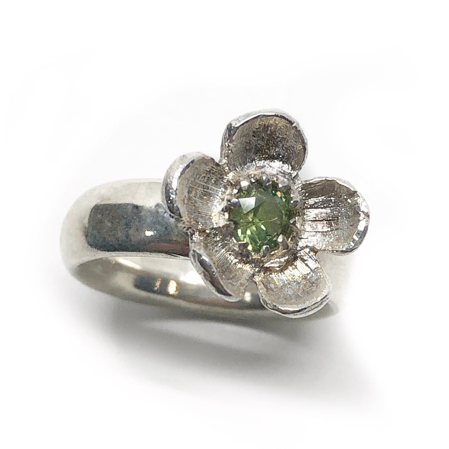 Sterling Silver and Australian Blue Green Sapphire Ring - Essence of Tea tree