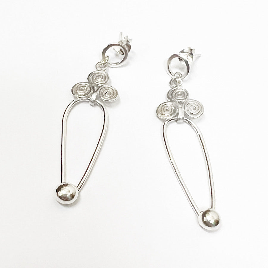 Handmade sterling silver Earrings - Lantern