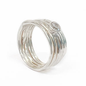 Sterling Silver, Australian White Zircon, Ring - Spotlight
