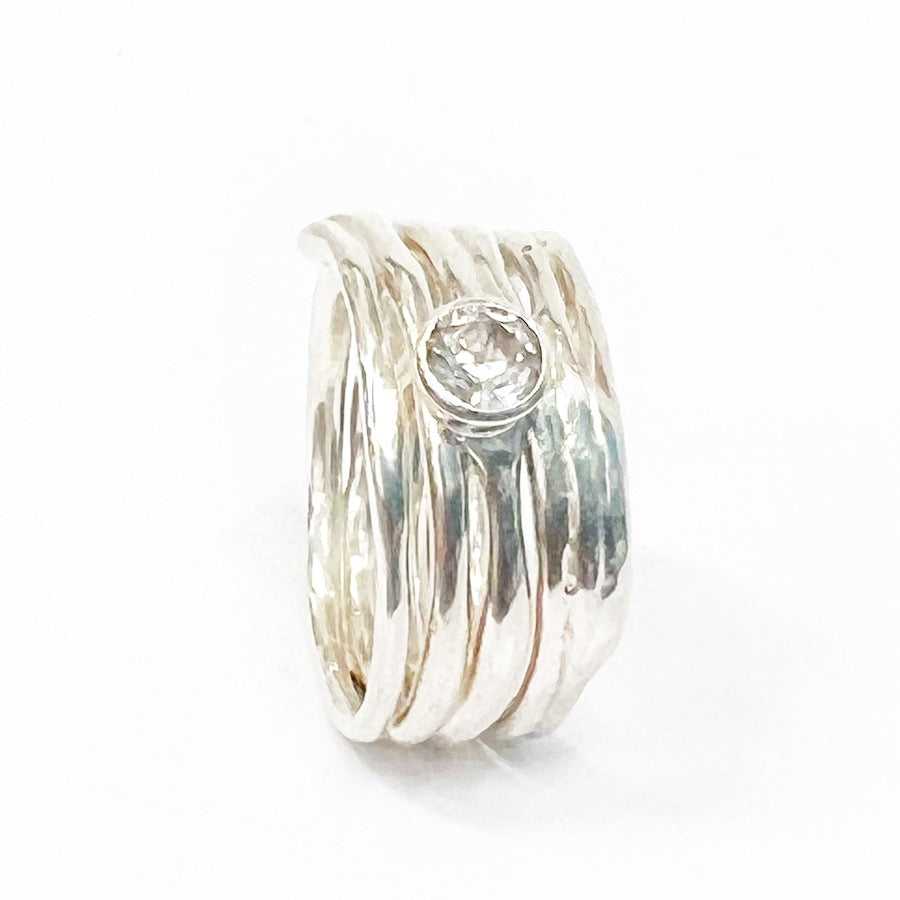 Sterling Silver, Australian White Zircon, Ring - Spotlight