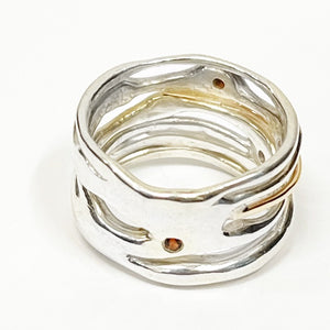Pink Tourmaline, Ruby, garnet and Red Zircon ring- Love Knows The Way