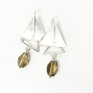Sterling Silver and Smokey Quartz earrings - Sailing