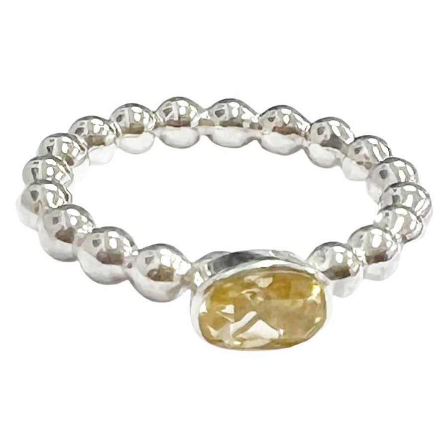 Vintage Yellow and sterling silver Sapphire ring