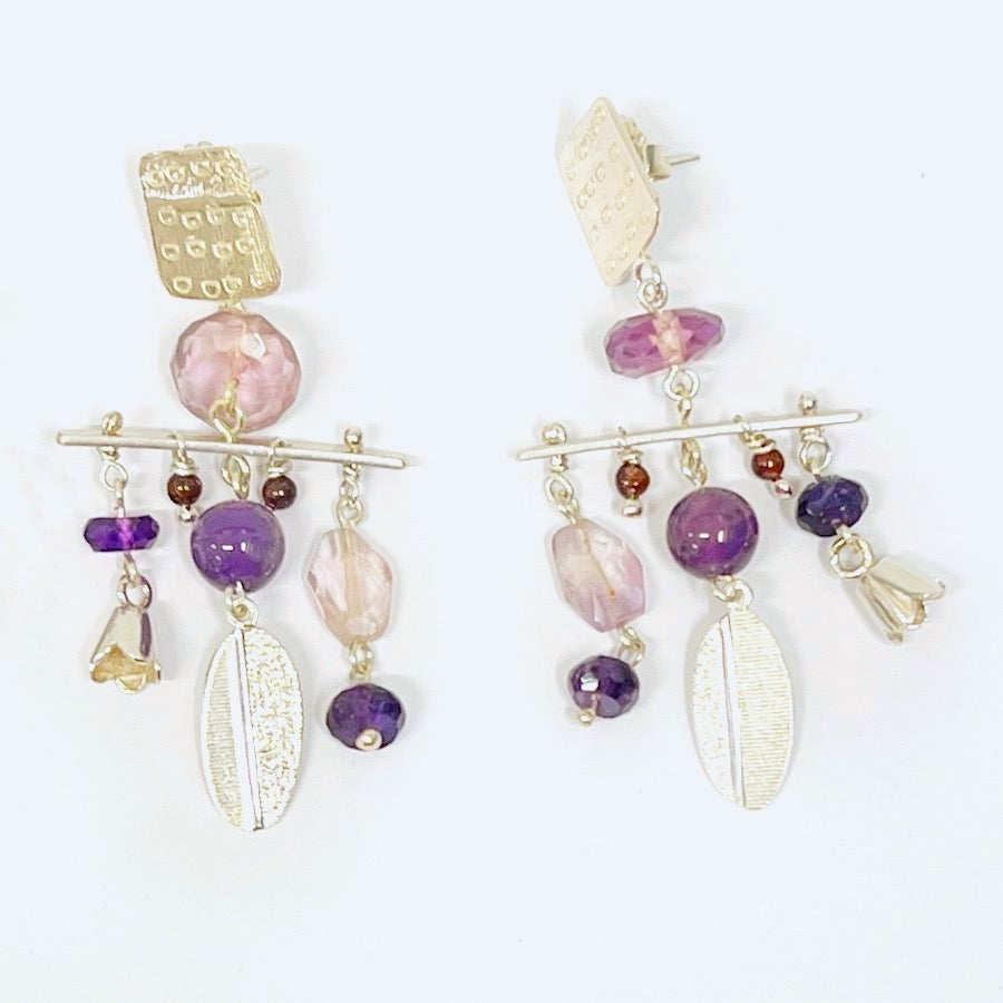 Sterling Silver and Amethyst Earrings - Pure Thoughts