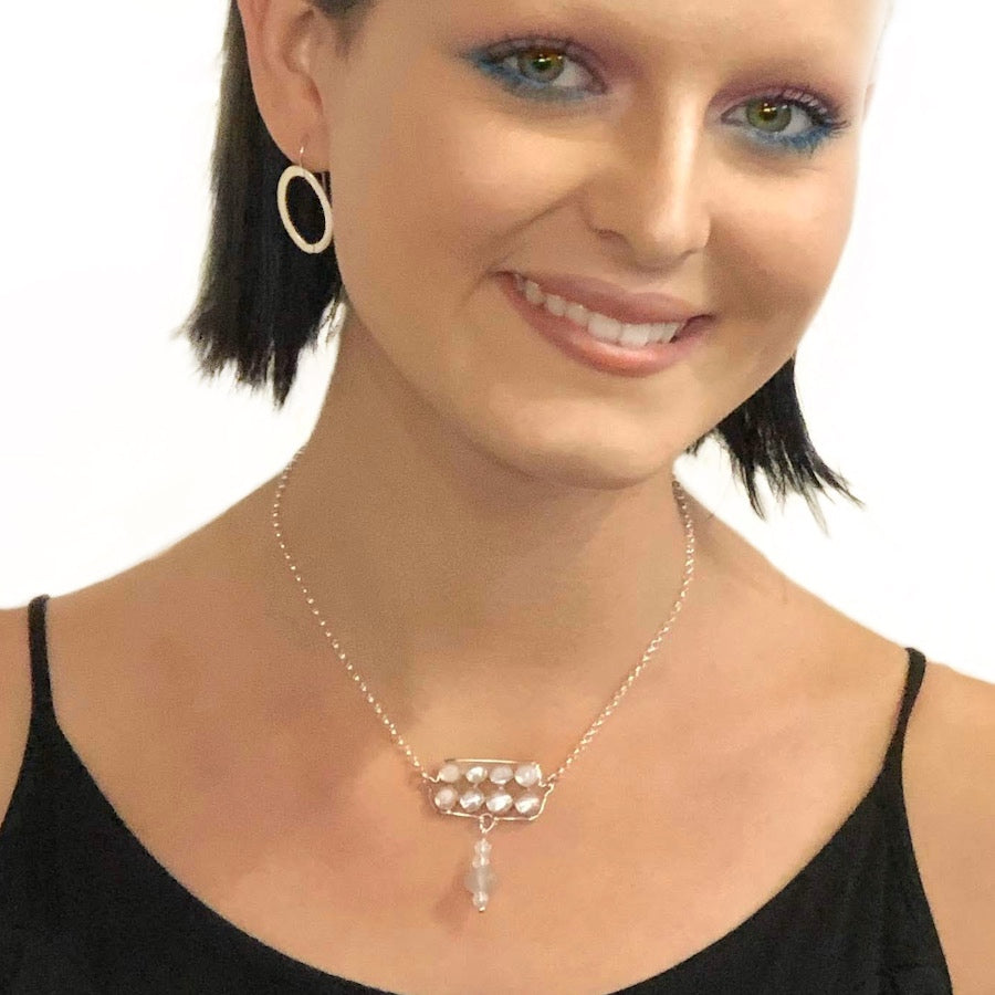 Sterling Silver and moonstone pendant - Rays of Intuition