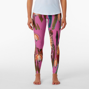 Designer Leggings - Hot Desert Thistle